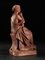 Polychrome Terrakotta-Statue einer Frau und Kind 5