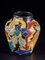 Colorful Hand Painted Ceramic Vases with Floral Design, Set of 3, Image 2