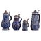 Caraffe da birra in ceramica con decorazioni blu indaco, set di 4, Immagine 1