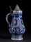 Ceramic Beer Carafes with Indigo Blue Decorations, Set of 4 6