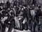 Piatti Faïence bianchi con disegni neri, anni '30, set di 7, Immagine 8