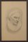 Rostro de hombre, siglo XIX, lápiz sobre papel, enmarcado, Imagen 3