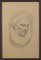 Rostro de hombre, siglo XIX, lápiz sobre papel, enmarcado, Imagen 2