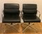 EA 207 Armchairs in Black Leather by Charles & Ray Eames for Vitra, Set of 2 1