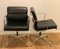 EA 207 Armchairs in Black Leather by Charles & Ray Eames for Vitra, Set of 2 3