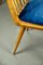Dining Chairs with Blue Velvet Fabric, 1950s, Set of 4 15