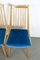 Chaises de Salle à Manger avec Tissu en Velours Bleu, 1950s, Set de 4 12