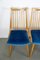 Esszimmerstühle mit blauem Samtbezug, 1950er, 4er Set 9