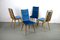 Dining Chairs with Blue Velvet Fabric, 1950s, Set of 4, Image 3