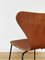 Sedie nr. 3107 impiallacciate in teak di Arne Jacobsen per Fritz Hansen, 1972, set di 4, Immagine 5