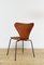 Teak Veneer 3107 Side Chairs by Arne Jacobsen for Fritz Hansen, 1972, Set of 4 7