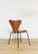 Teak Veneer 3107 Side Chairs by Arne Jacobsen for Fritz Hansen, 1972, Set of 4 1