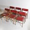 Italian Wooden Structure Vinyl Chair, 1960s, Set of 6 7