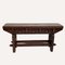 Mid-Century Spanish Brutalist Neo Gothic Style Oak Bench Side Table or Console, Image 1