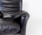 Black Leather Armchair by Vico Magistretti for Cassina 6
