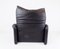 Black Leather Armchair by Vico Magistretti for Cassina 18