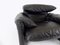 Black Leather Armchair by Vico Magistretti for Cassina 7