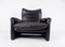 Black Leather Armchair by Vico Magistretti for Cassina, Image 16