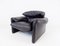 Black Leather Armchair by Vico Magistretti for Cassina 5