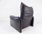 Black Leather Armchair by Vico Magistretti for Cassina 13