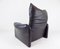 Fauteuil en Cuir Noir par Vico Magistretti pour Cassina 13