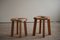 Minimalist Swedish Solid Pine Stools, 1960s, Set of 2 1