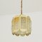 Mid-Century Glass & Brass Ceiling Lamp from Vitrika, Denmark, 1960s 2