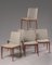 German Wood and Fabric Dining Chairs, 1960s, Set of 6 3