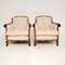 Antique Swedish Satin Birch Armchairs, Set of 2 2