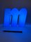 Italian Blue Light Up Letter M, 1980s, Image 2