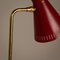 Brass and Burgundy Lacquered Metal Table Lamp, Sweden, 1950s, Image 9