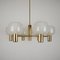 6-Light Brass Chandelier from Hadar-Leuchten, Germany, 1970s 2