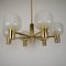 6-Light Brass Chandelier from Hadar-Leuchten, Germany, 1970s 3