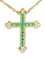 Colgante de cruz de oro amarillo de 18 quilates, esmeralda y diamantes, Imagen 2