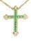 Pendentif croix en or jaune 18k, émeraudes et diamants 2