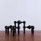 Candleholders in Black Lacquered Metal by Fritz Nagel for BMF, Set of 4 1
