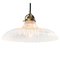 Vintage French Industrial Holophane Clear Glass Pendant Light, Image 3