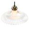 Vintage French Industrial Holophane Clear Glass Pendant Light 2