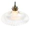 Vintage French Industrial Holophane Clear Glass Pendant Light, Image 2