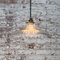 Vintage French Industrial Holophane Clear Glass Pendant Light 5