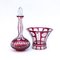 Ruby Carafe and Vase in Laminated Glass, Turn of the 20th Century, Set of 2 1