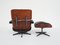 Fauteuil et Ottomane en Palissandre et Cuir Noir par Charles & Ray Eames pour Herman Miller, Set de 2 4