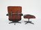 Rosewood Lounge Chair & Ottoman in Black Leather by Charles & Ray Eames for Herman Miller, Set of 2 4