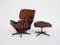 Rosewood Lounge Chair & Ottoman in Black Leather by Charles & Ray Eames for Herman Miller, Set of 2 3