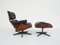 Rosewood Lounge Chair & Ottoman in Black Leather by Charles & Ray Eames for Herman Miller, Set of 2, Image 1