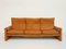 Maralunga 3-Sitzer Sofa in Cognacfarbenem Leder von Vico Magistretti für Cassina 2