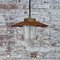 Vintage Industrial Brass, Rust Metal and Clear Glass Pendant Light, Image 5