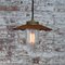 Vintage Industrial Brass, Rust Metal and Clear Glass Pendant Light 4