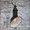 Lámpara colgante francesa industrial vintage asimétrica de esmalte negro y hierro fundido, Imagen 6