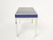Blue Lacquer and Steel Desk Table with Leather Top by Guy Lefevre for Maison Jansen, 1970s 9